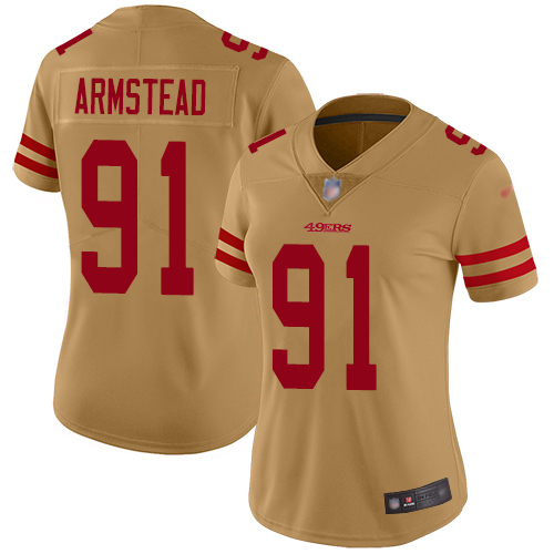 San Francisco 49ers Limited Gold Women Arik Armstead NFL Jersey #91 Inverted Legend